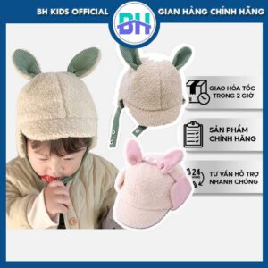 Mũ len hình tai thỏ BH Kids dễ thương, ngộ nghĩnh - Phù hợp với bé từ 2 đến 5 tuổi - BHS51